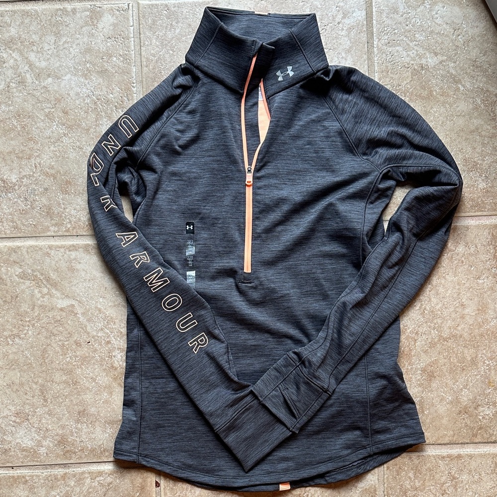 Under Armour Gray Jacket with Orange Accents